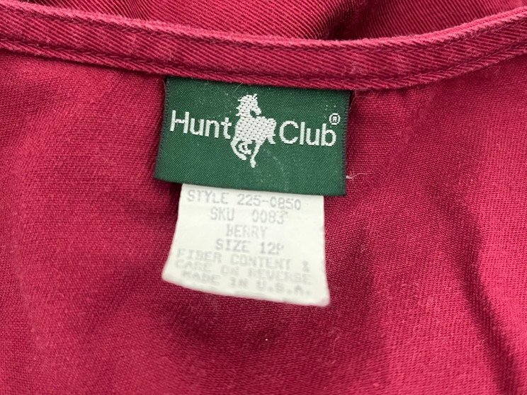 HUNT CLUB ハントクラブ USA製 ノースリーブワンピース サイズ12P Lサイズ相当 レッド 赤_画像3