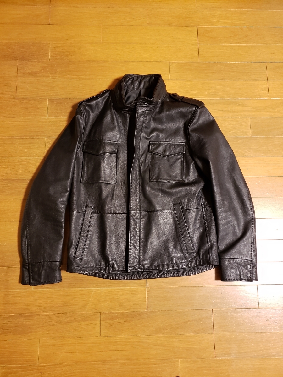 1500円 贅沢 値下げ ライダースジャケット レザー コムサ 黒