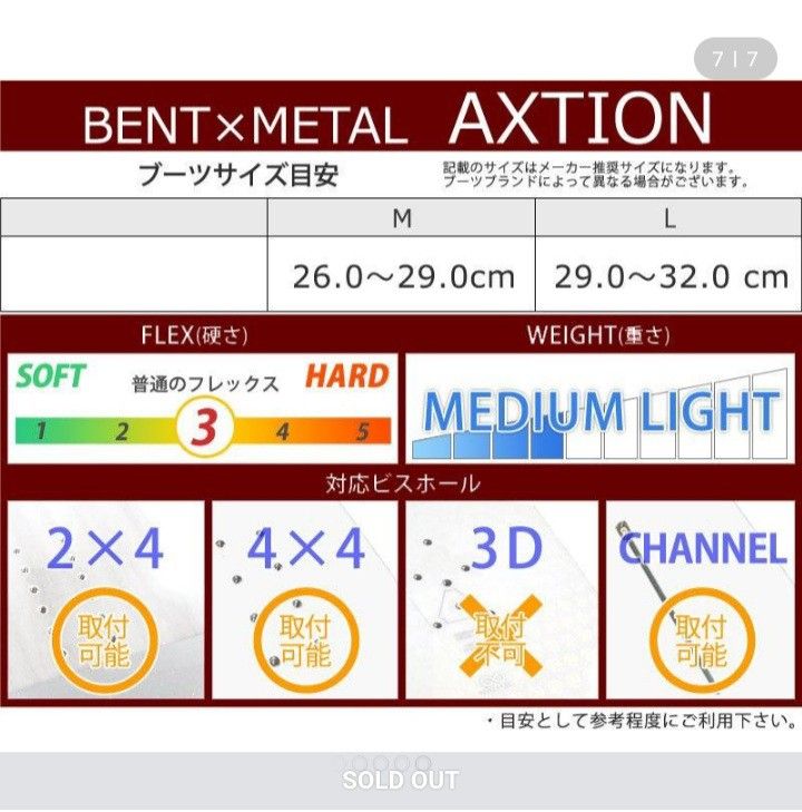 BentMetal Axtion 22-23 限定モデル　Mサイズ　ベントメタル アクション バインディング　スノーボード