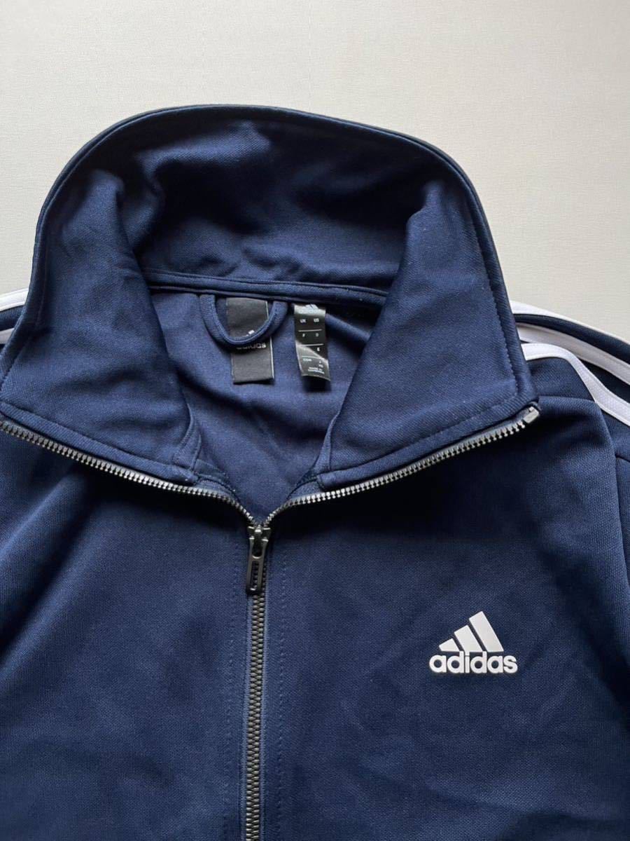 ★美品 adidas メンズ XO イクイップメント ロゴ ストライプ 大きめ ジャージ トラックジャケット ネイビー 紺色 / アディダス スポーツ_画像4