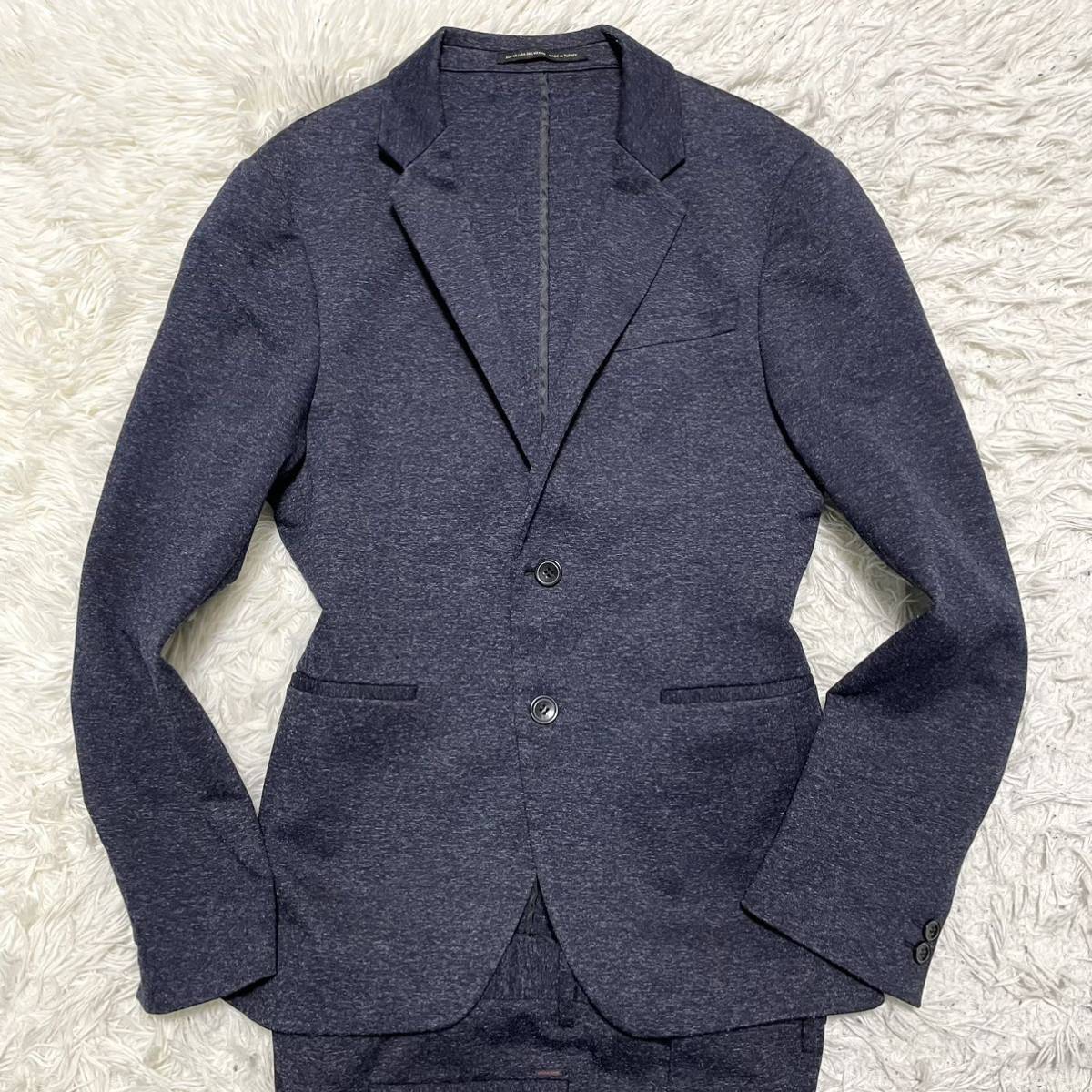 M相当ザラZARAスーツセットアップジャケット紺色ネイビーSuitsCollection AW18　スーツコレクション　2B メンズ伸縮性◎46サイズ_画像3