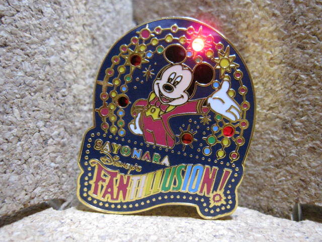 【3点以上落札送料無料】ディズニー Disney 限定 ピンバッジ ピンズ pins 光る ミッキー SAYONARA FANTILLUSION! 多数出品中！同梱歓迎_画像1