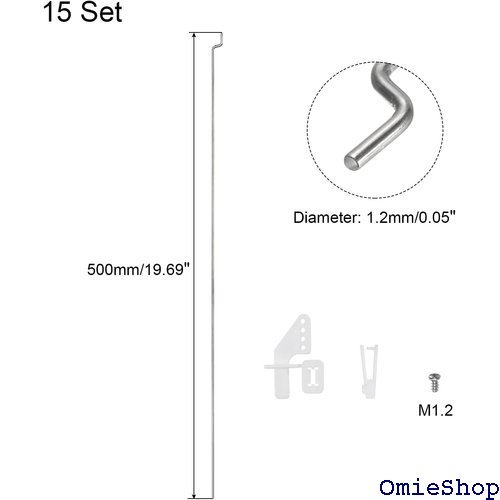 uxcell 15個 1.2x500mm Zプッシュロ RCカー ボート 車 飛行機 ヘリコプターモデルの交換用