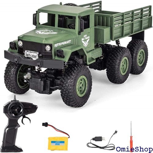 RCカー オフロード軍用トラックのおもちゃ 6輪リモコ 4輪駆動 独立衝撃吸収材 知育玩具 人気 プレゼント 緑