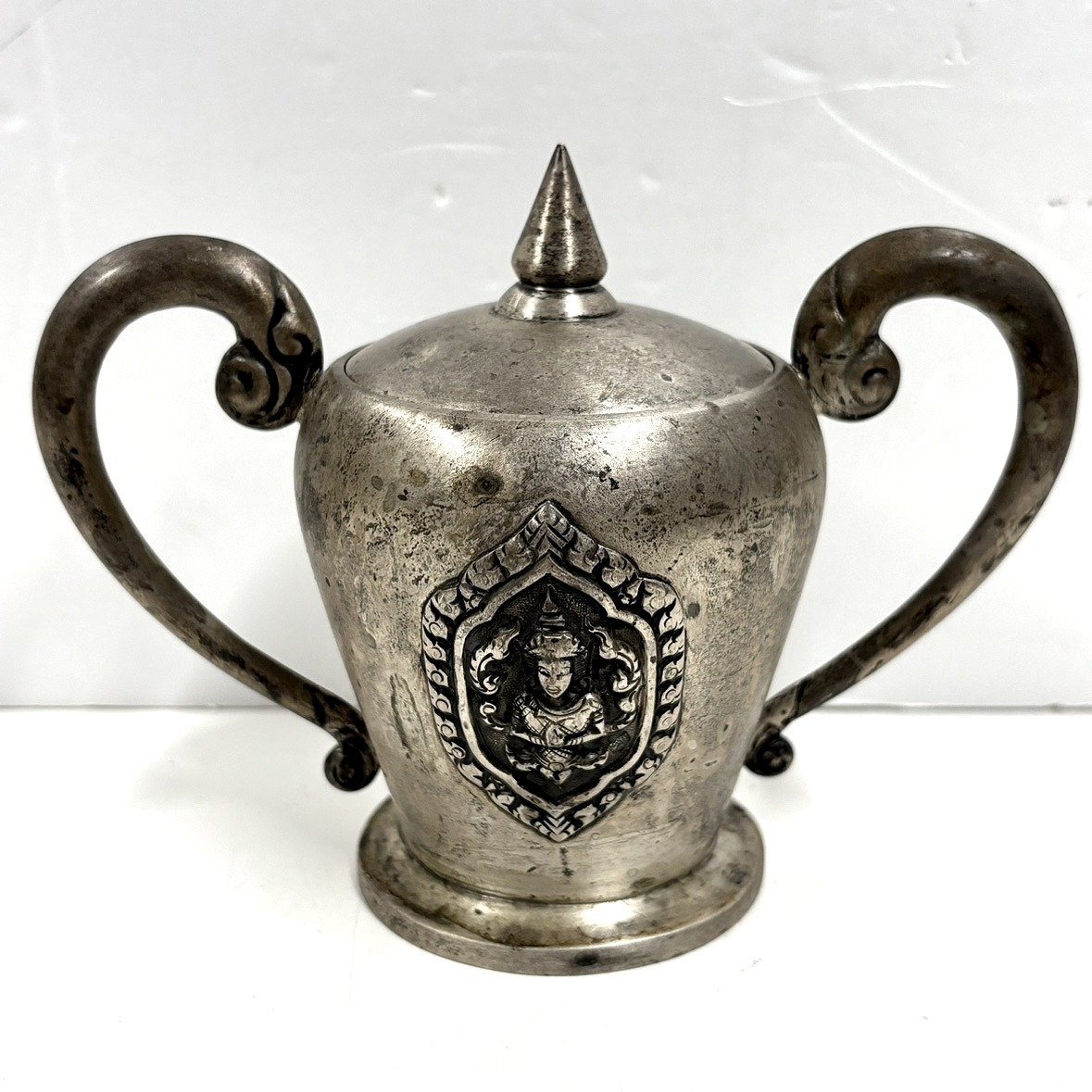 【25%OFF】 刻印 SIAM IN MADE STERLING シュガーポット 銀製 【41】【併売・店頭引取可】旧シャム王国 157.4g 長期 伝統工芸 高級 テーブルウェア その他