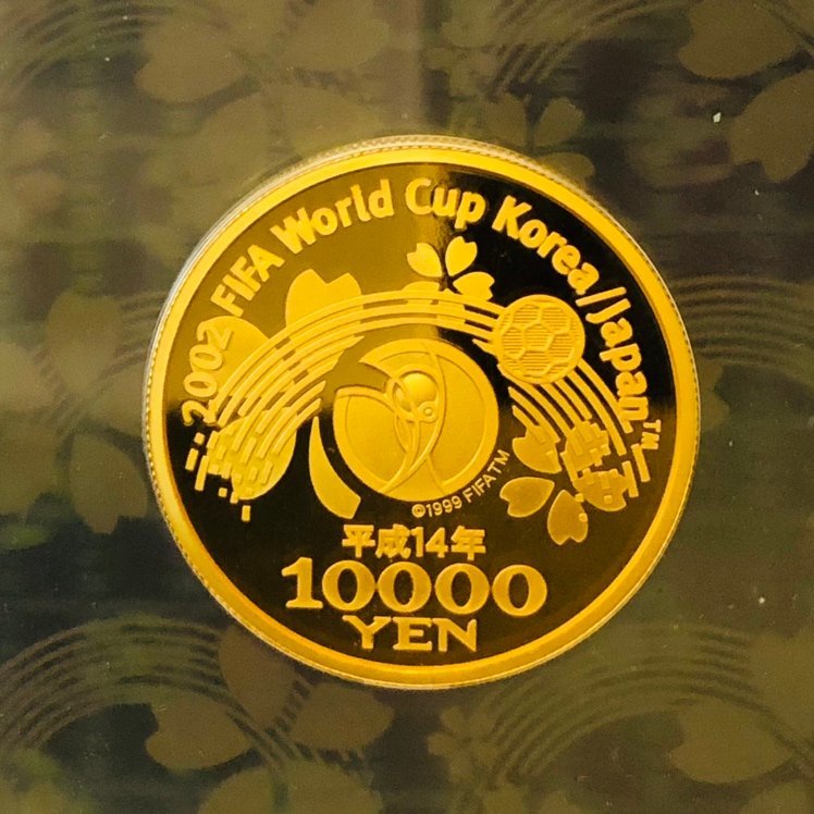 【77】2002年 FIFA ワールドカップ 記念 1万円金貨 15.6g 一万円金貨 プルーフ K24 純金 箱付 サッカー_画像4