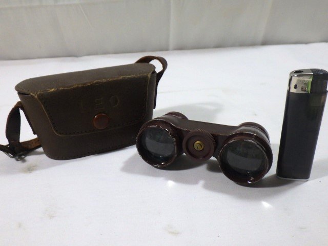 #564: antique LEO opera glasses binoculars case attaching 3×30#