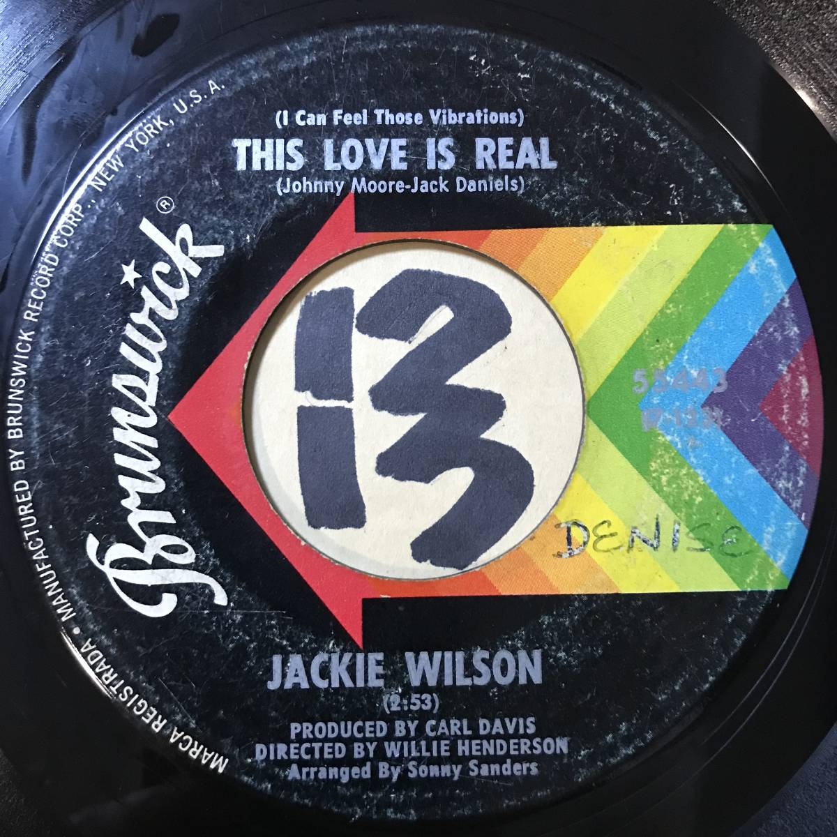 試聴 シャッフル系ノーザン・ソウル JACKIE WILSON THIS LOVE IS REAL / LOVE UPRISING 両面VG++_画像1
