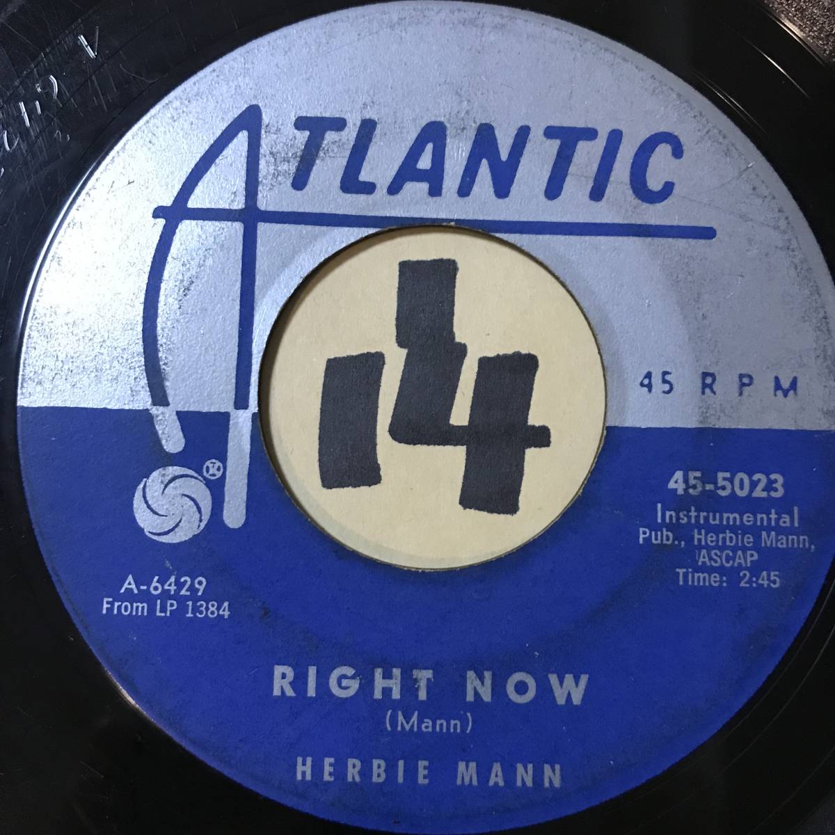 試聴 MOD LATIN SOUL JAZZ45 HERBIE MANN RIGHT NOW / BAROQUINHO 両面VG+ SOUNDS VG++ _画像1