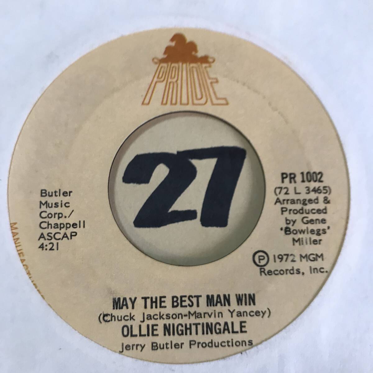 72年 Chuck Jackson-Marvin Yancey (The Independents) x OLLIE NIGHTINGALE MAY THE BEST MAN WIN 両面EX+_画像1