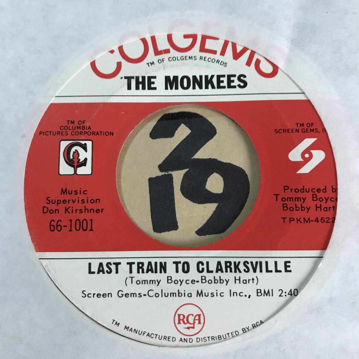 試聴 66年全米1位 THE MONKEES LAST TRAIN TO CLARKSVILLE 両面NM_画像1