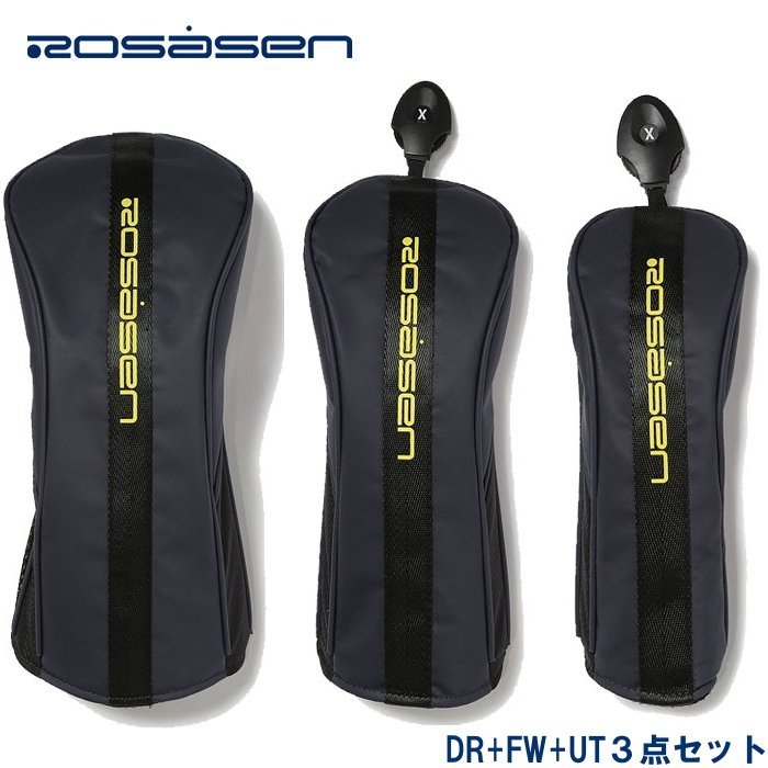 1円★Rosasen ロサーセン 046-98301~3 ターポリン ヘッドカバー3個セット(DR用+FW用UT用) ネイビー★_画像1