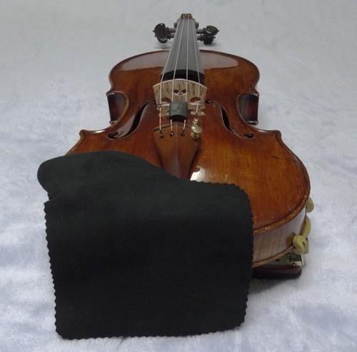 セーム革製バイオリン用あご当てカバー／黒 ガルネリモデル  ハンドメイドの画像1