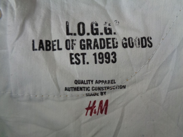 b37◆H&M スリムストレートジーンズ◆エイチアンドエム メンズ w31 インディゴブルー ボタンフライ L.O.G.G. 綿100％ ジーパン 6B_画像8