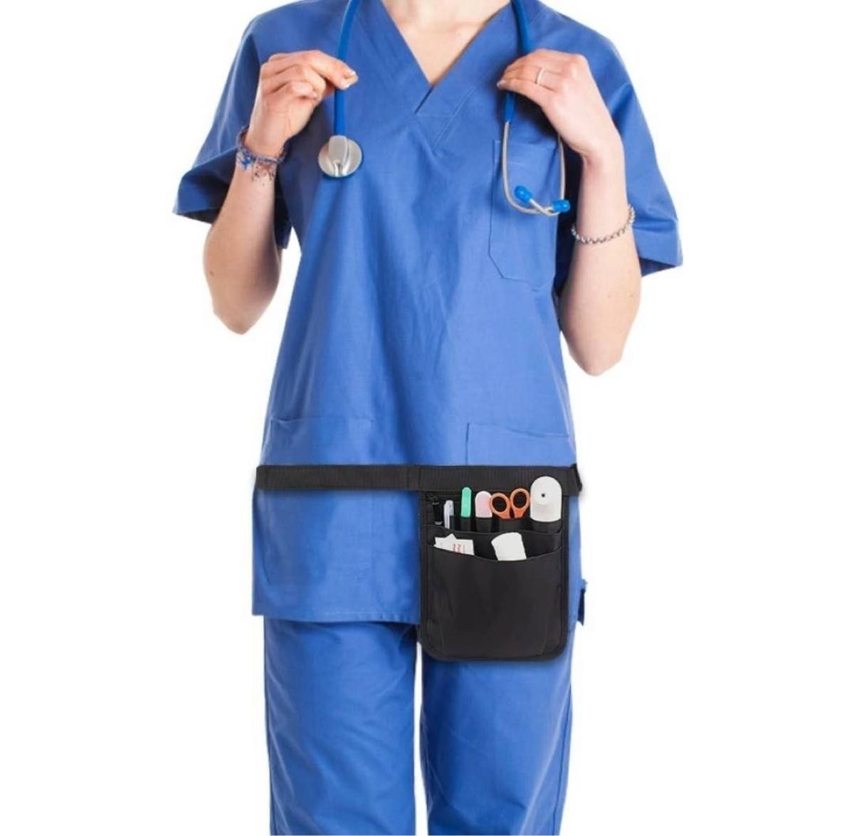 ナースポーチ　介護　看護　ウエストポーチ　黒　収納　DIY  ショルダーバッグ ボディバッグ 黒 バッグ