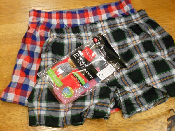 HANS TAGLESS WOVEN trunks 2 sheets set -L