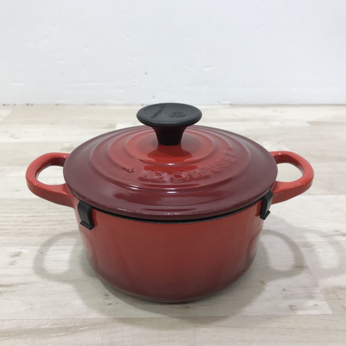 LE CREUSET ルクルーゼ ココットロンド 14cm 両手鍋 レッド系 ホーロー鍋[C1109]_画像1