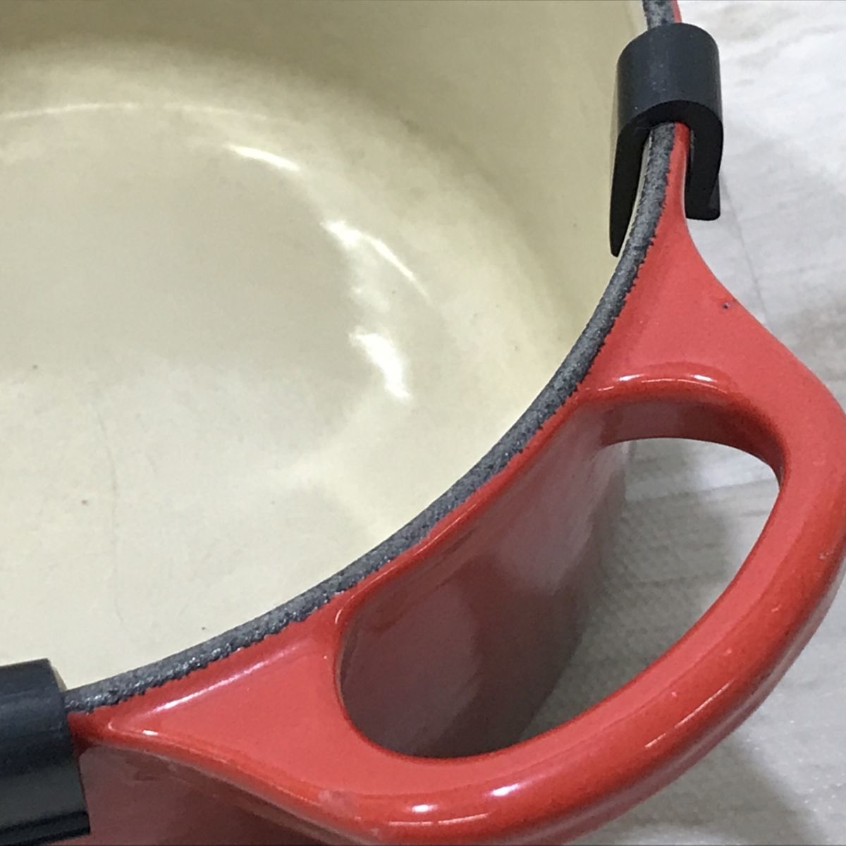 LE CREUSET ルクルーゼ ココットロンド 14cm 両手鍋 レッド系 ホーロー鍋[C1109]_画像5