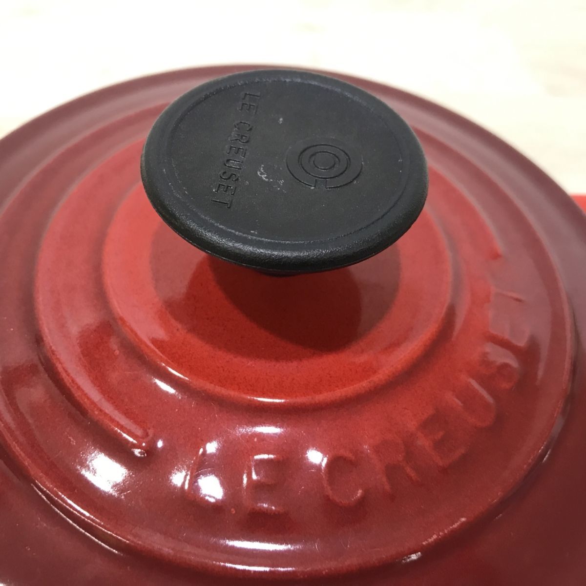 LE CREUSET ルクルーゼ ココットロンド 14cm 両手鍋 レッド系 ホーロー鍋[C1109]_画像2