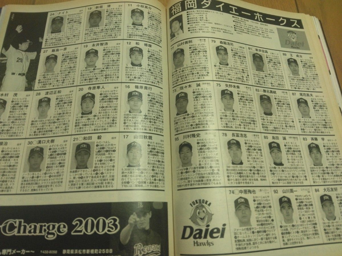 週刊ベースボール　2003 プロ野球全選手写真名鑑