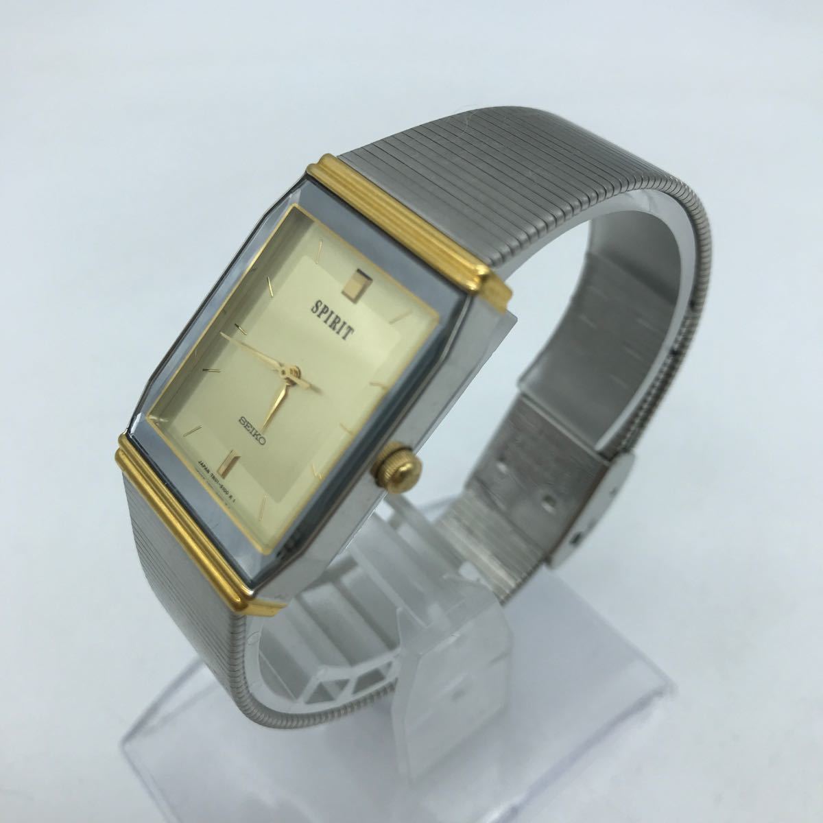 SEIKO セイコー SPIRIT/スピリット/7N01-507 腕時計 動作品 メンズ スクエア シルバー ゴールド_画像3