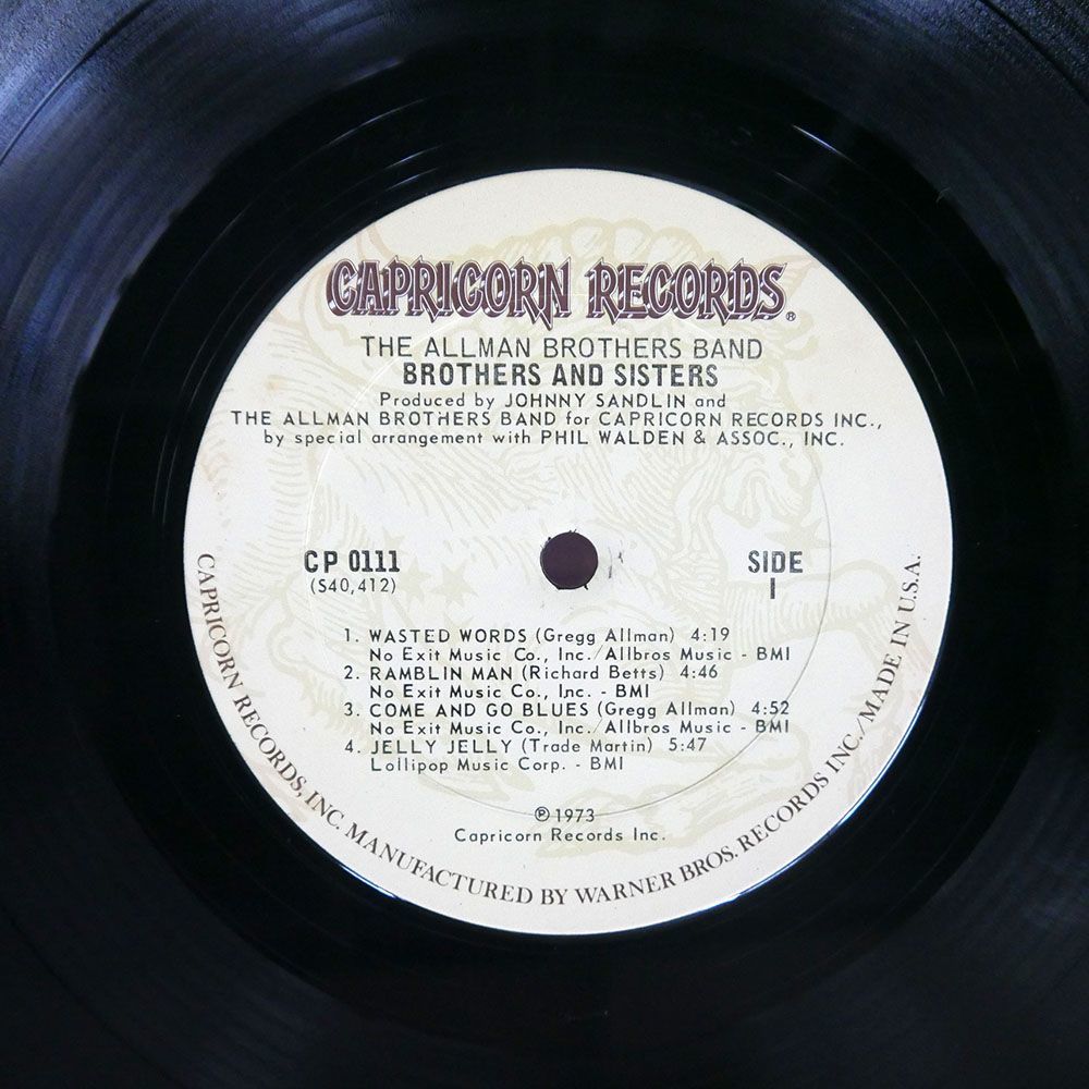 米 ALLMAN BROTHERS BAND/BROTHERS AND SISTERS/CAPRICORN CP0111 LP_画像2