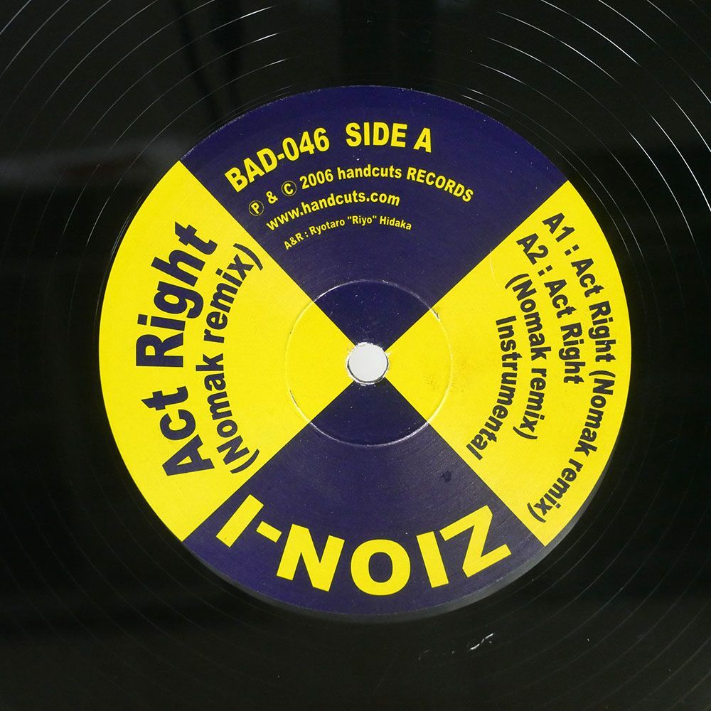 ZION I/ACT RIGHT (NOMAK REMIX) COUNT IT DOWN/HANDCUTS BAD046 12_画像2