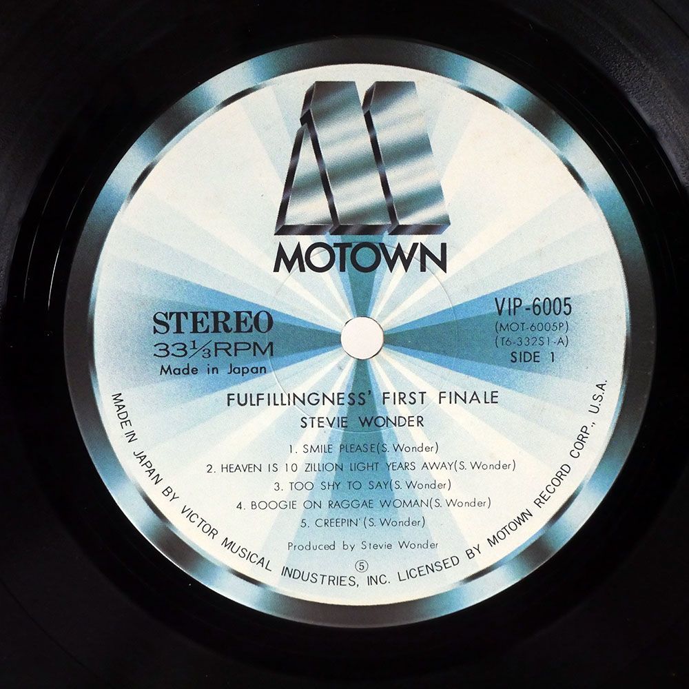 スティービー・ワンダー/ファースト・フィナーレ/MOTOWN VIP6005 LP_画像2