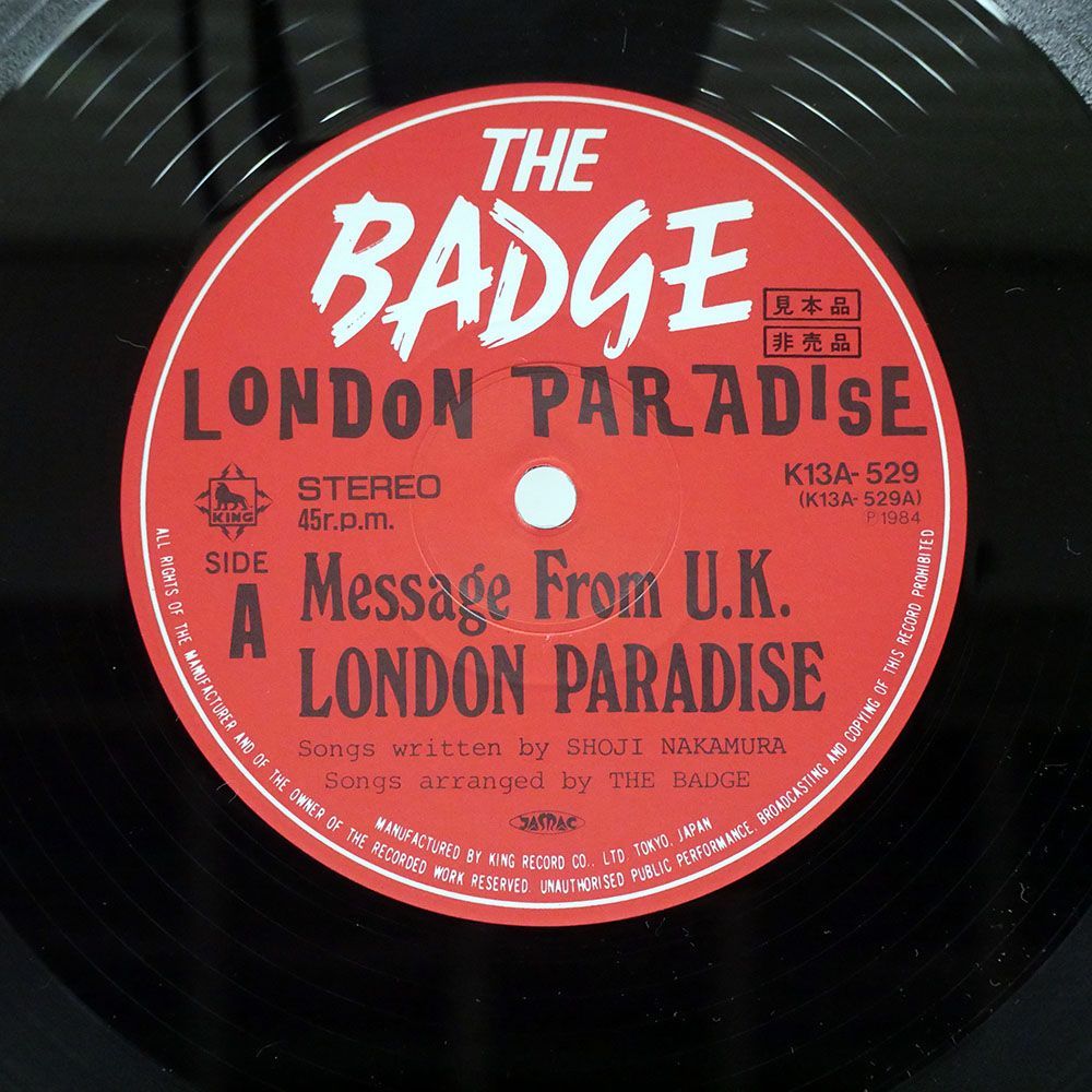 プロモ BADGE/LONDON PARADISE/KING K13A529 12_画像2