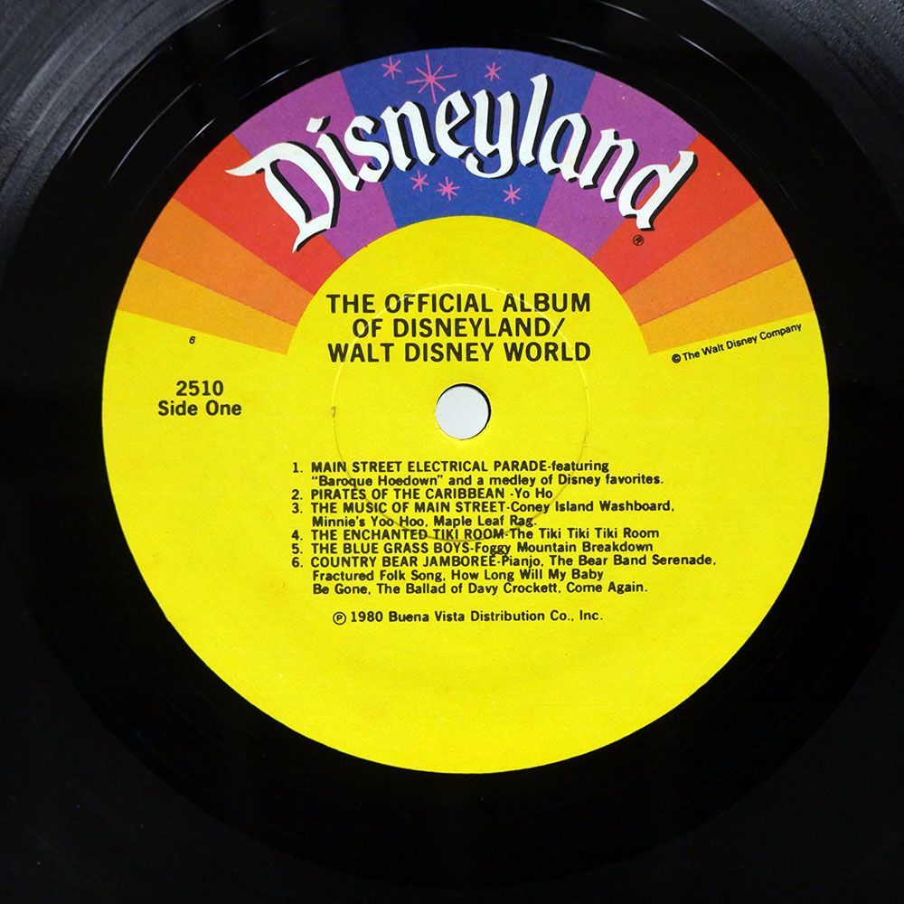 OST/OFFICIAL ALBUM OF DISNEYLAND/WALTDISNEY COMPANY 2510 LP_画像2