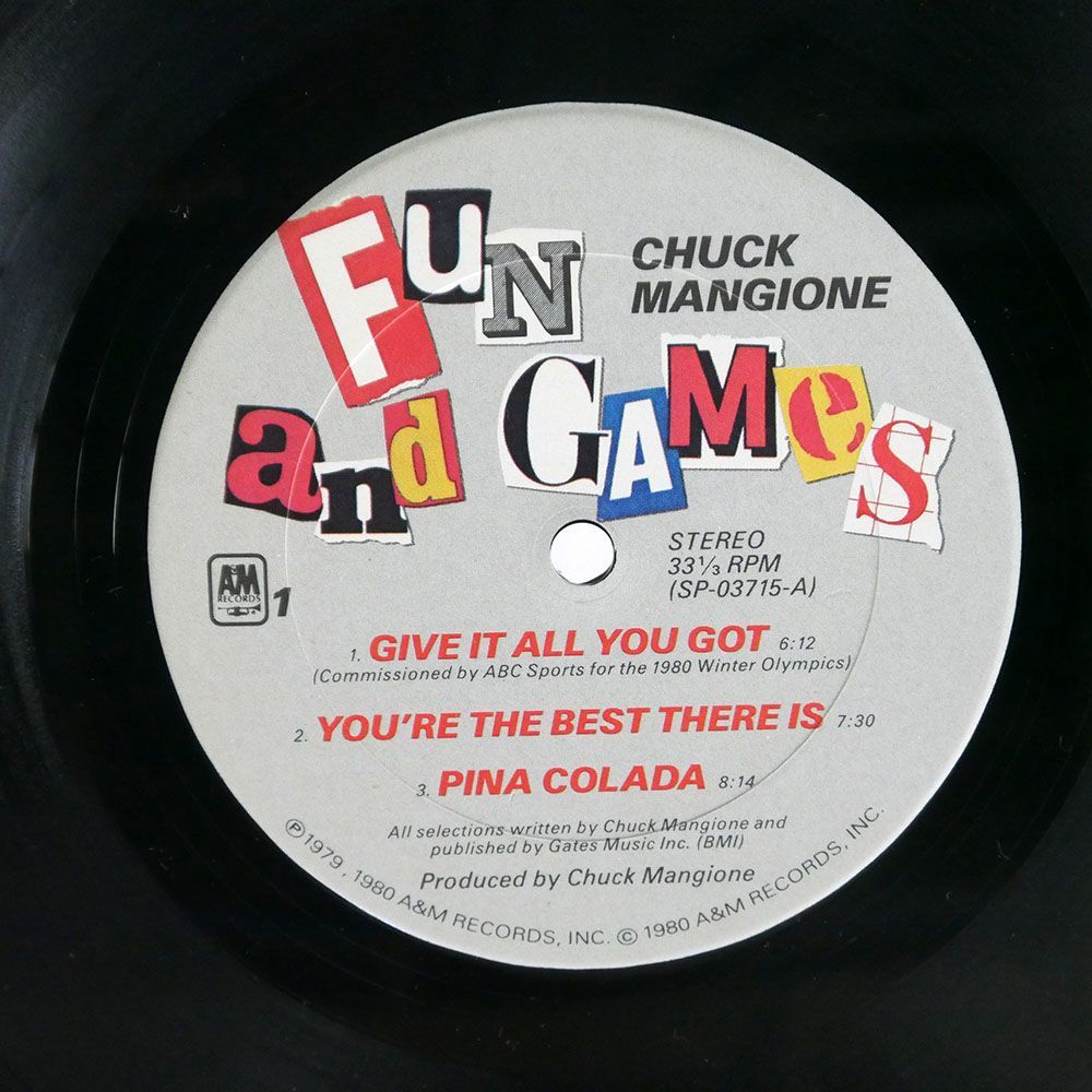 米 CHUCK MANGIONE/FUN AND GAMES/A&M SP03715 LP_画像2