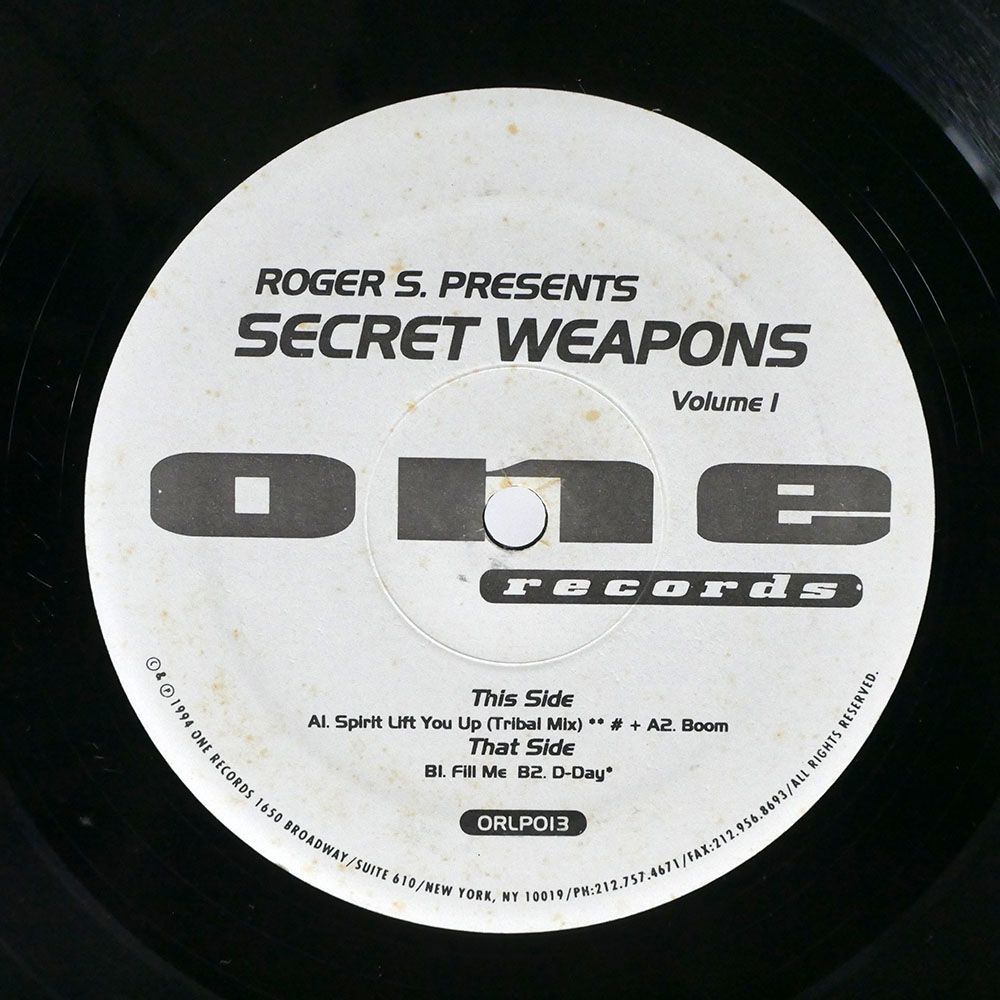 ROGER SANCHEZ/SECRET WEAPONS VOLUME I/ONE ORLP013 LP_画像1