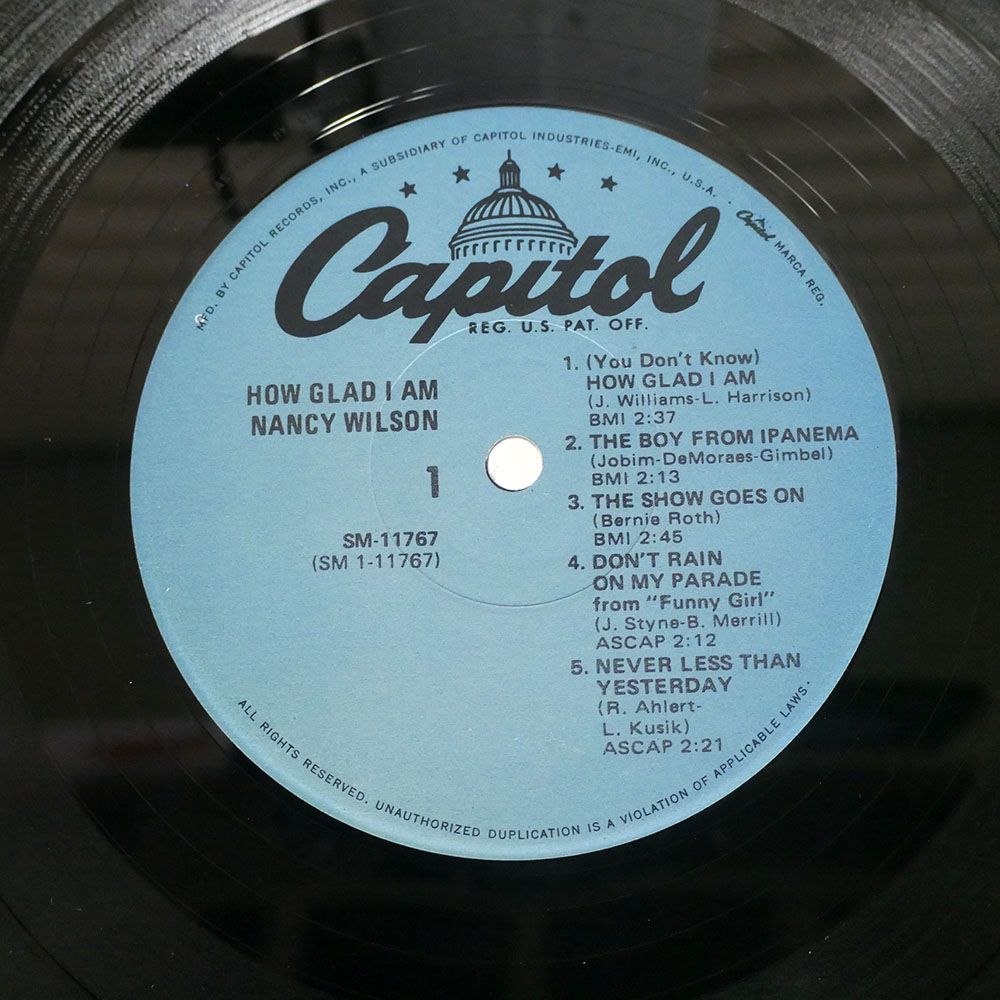 米 NANCY WILSON/HOW GLAD I AM/CAPITOL SM11767 LP_画像2