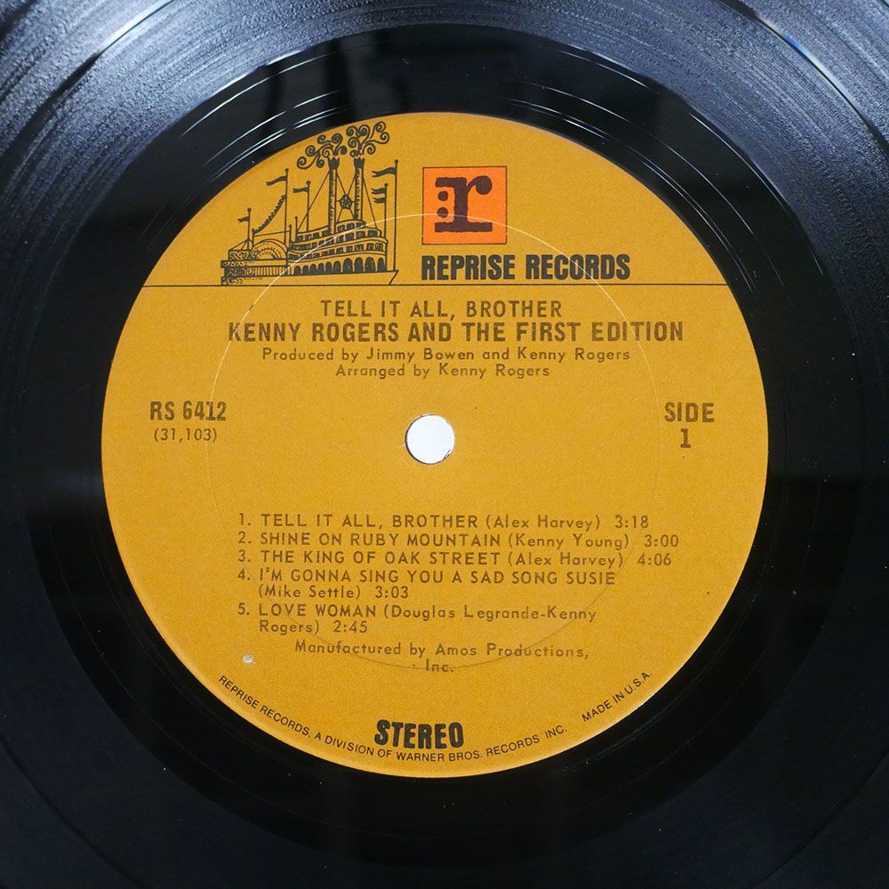 米 KENNY ROGERS & THE FIRST EDITION/TELL IT ALL, BROTHER/REPRISE RS6412 LP_画像2
