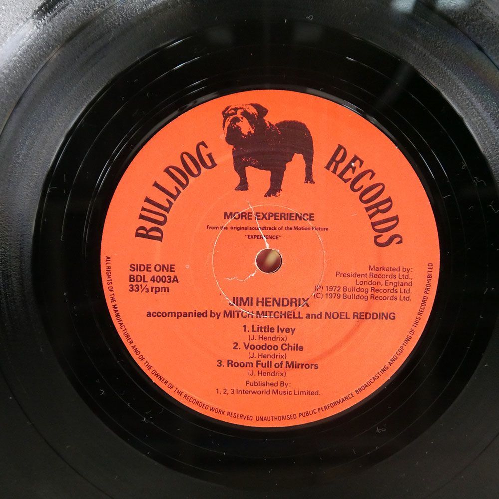 英 JIMI HENDRIX/MORE EXPERIENCE (VOLUME TWO)/BULLDOG BDL4003 LP_画像2