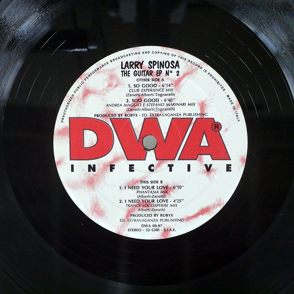 LARRY SPINOSA/THE GUITAR E.P. N 2/DWA (DANCE WORLD ATTACK) DWA0087 12_画像1