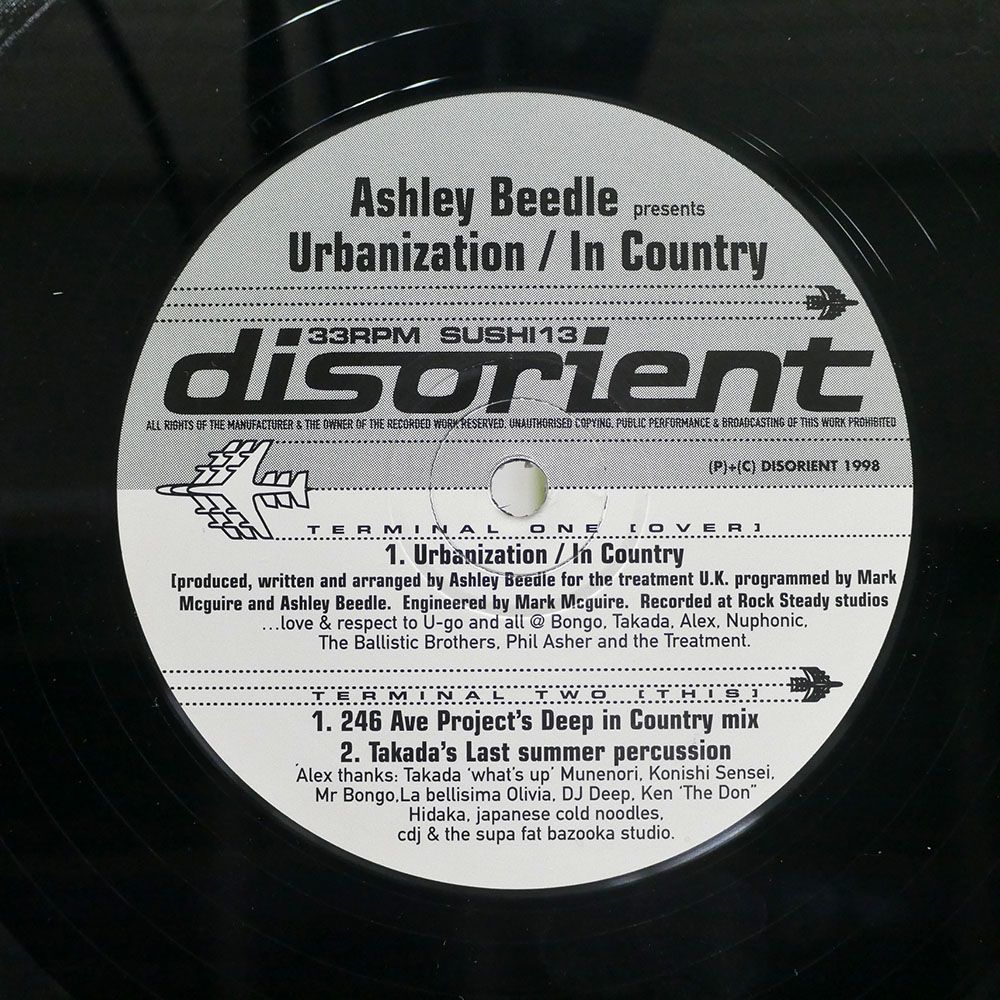 帯付き ASHLEY BEEDLE/URBANIZATION IN COUNTRY/DISORIENT SUSHI13 LP_画像2