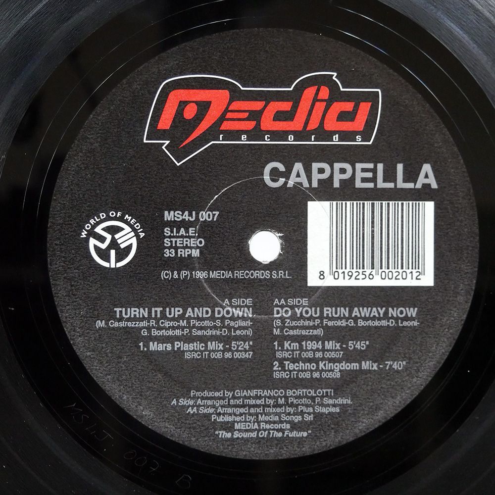 CAPPELLA/TURN IT UP AND DOWN DO YOU RUN AWAY NOW/MEDIA SOUND FOR JAPAN MS4J007 12_画像1