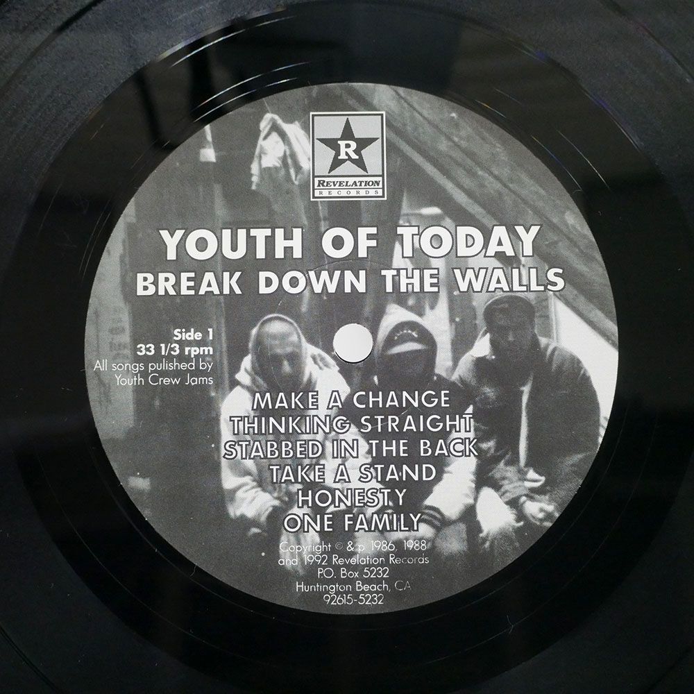 米 YOUTH OF TODAY/BREAK DOWN THE WALLS/REVELATION REVELATION8 LP_画像2
