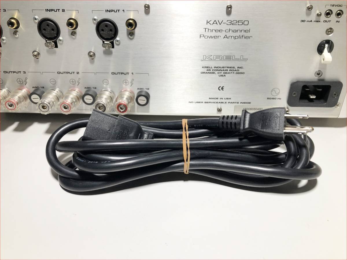 KRELL KAV-3250 working properly goods power supply cable, manual attaching . high class 3ch power amplifier 