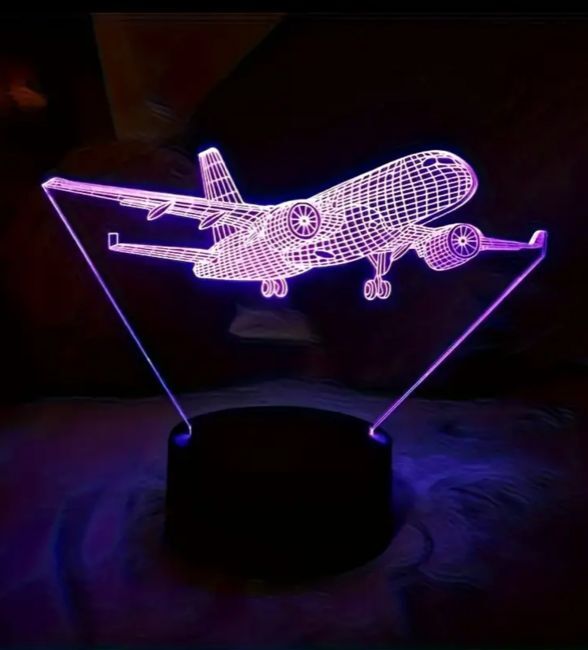 【新品】３Ｄ飛行機　ＬＥＤナイトライト装飾_画像3