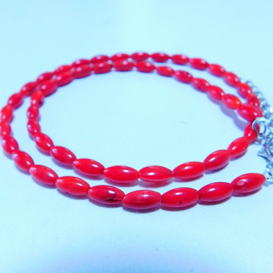  natural red coral oval cut necklace 