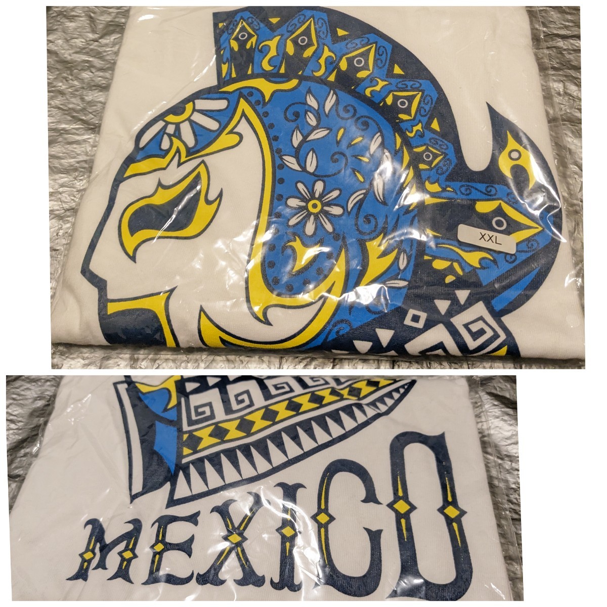 キン肉マン　マリポーサ　MEXICO Tシャツ ホワイト XXLサイズ 　プロレス　覆面 マスクマン　メキシコ　5王子