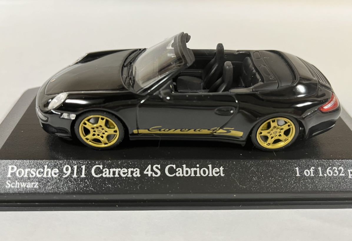 PORSCHE 911 Carrera 4S Cabriolet (997) 2006Year 1/43 Scale Black/Gold PMA製の画像1