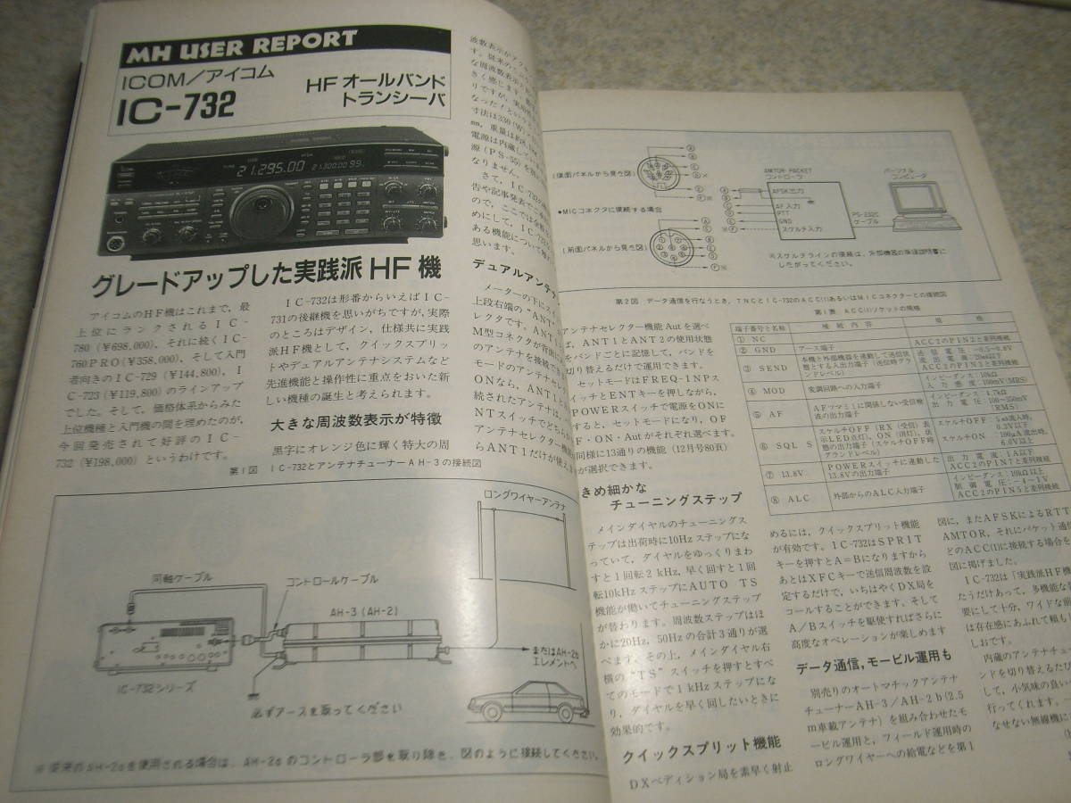 モービルハム　1993年3月号　ミズホ通信P-7DX/アイコムIC-732/八重洲無線FT-805　オートダイン受信機/送信機/ハイカーワン単球ラジオの製作_画像3