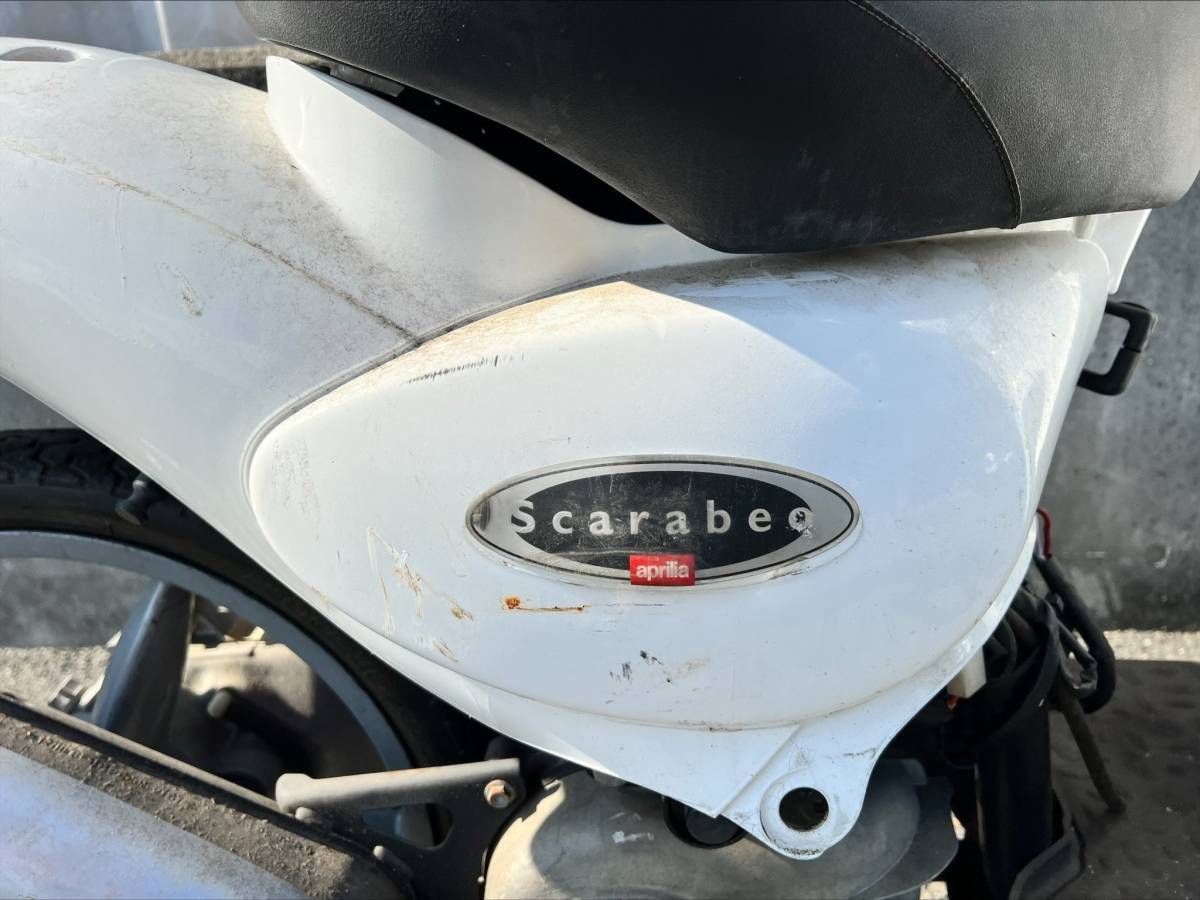 APRILIA アプリリア SCARABEO スカラベオ WHITE 50cc スクーター 原付 部品取り車 不動車 室内保管 走行距離 4,374kmの画像4