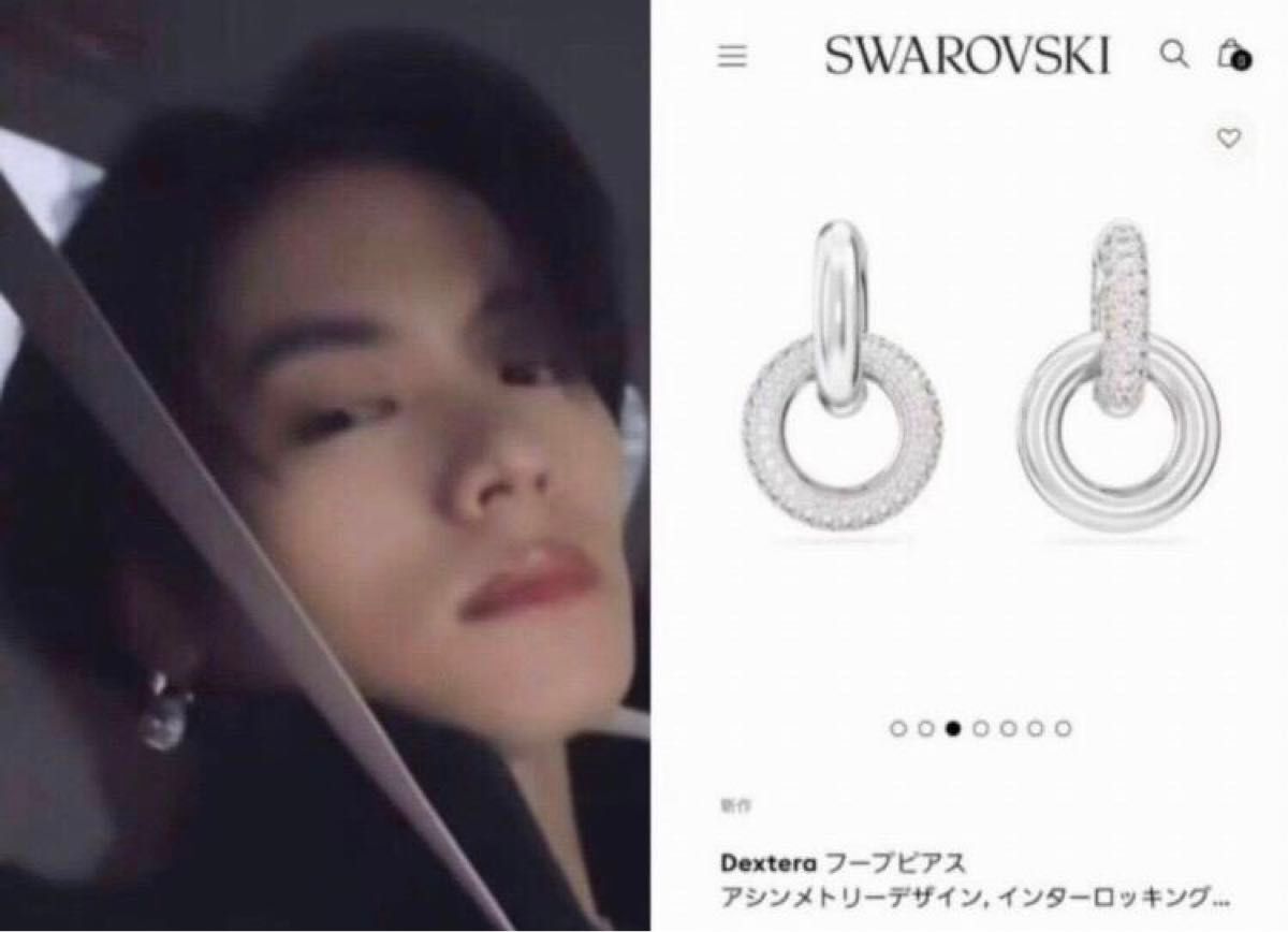 ほぼ新品 スワロフスキーDextera ピアス アシンメトリーデザイン ほぼ新品 スワロフスキーDextera ピアス アシンメトリーデザイン