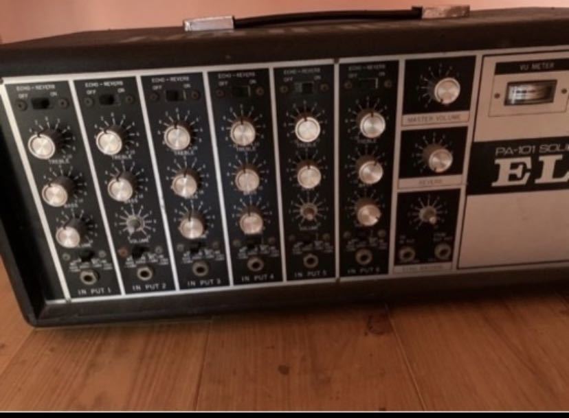  rare Vintage elk ELK PA-101 SOLIDSTATE PA equipment Powered mixer amplifier base Vocal 6ch