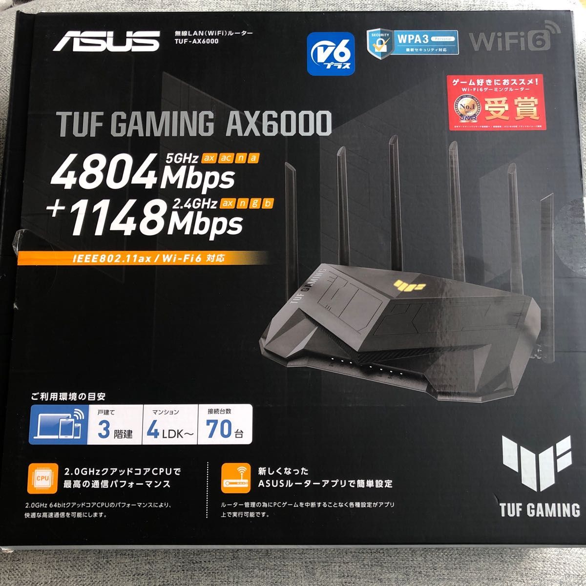 ASUS WiFi TUF-AX6000 無線 ルーター 最新規格WiFi6 4804+1148Mbps v6