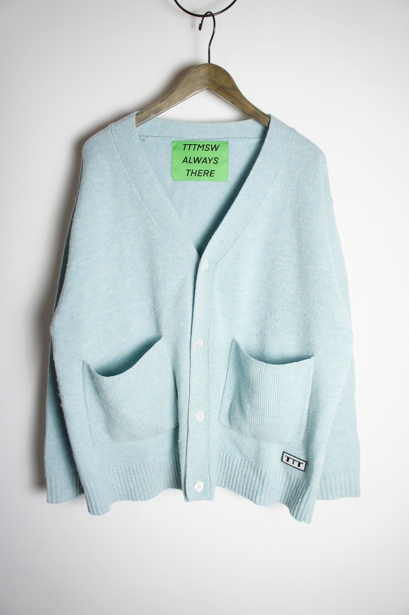 美品22AW TTT_MSWティー standard knit cardigan ニット カーディガン TTT-2022AW-KT07 水色219O▲_画像1